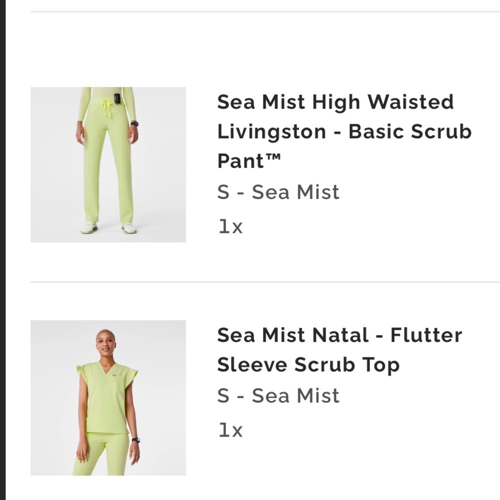 Figs Sea Mist Scrub Pants and Top Set